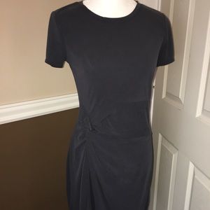 A+F short sleeve knot front dress, dark grey